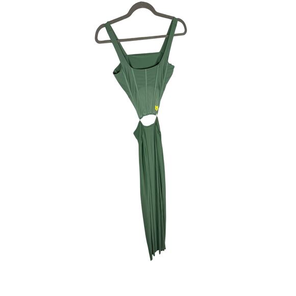 Deme Gabriella Valentina Corset Maxi Dress Cut Out Formal Statement Green Sz XS - Picture 5 of 9